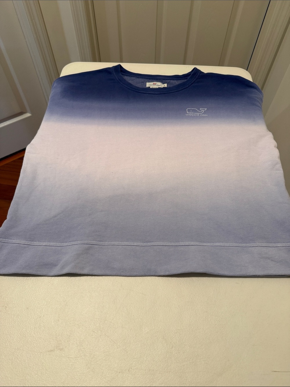 Vineyard Vines Navy Light Blue Ombre Crewneck Sweatshirt Beach Sporty Casual XL - Picture 4 of 11